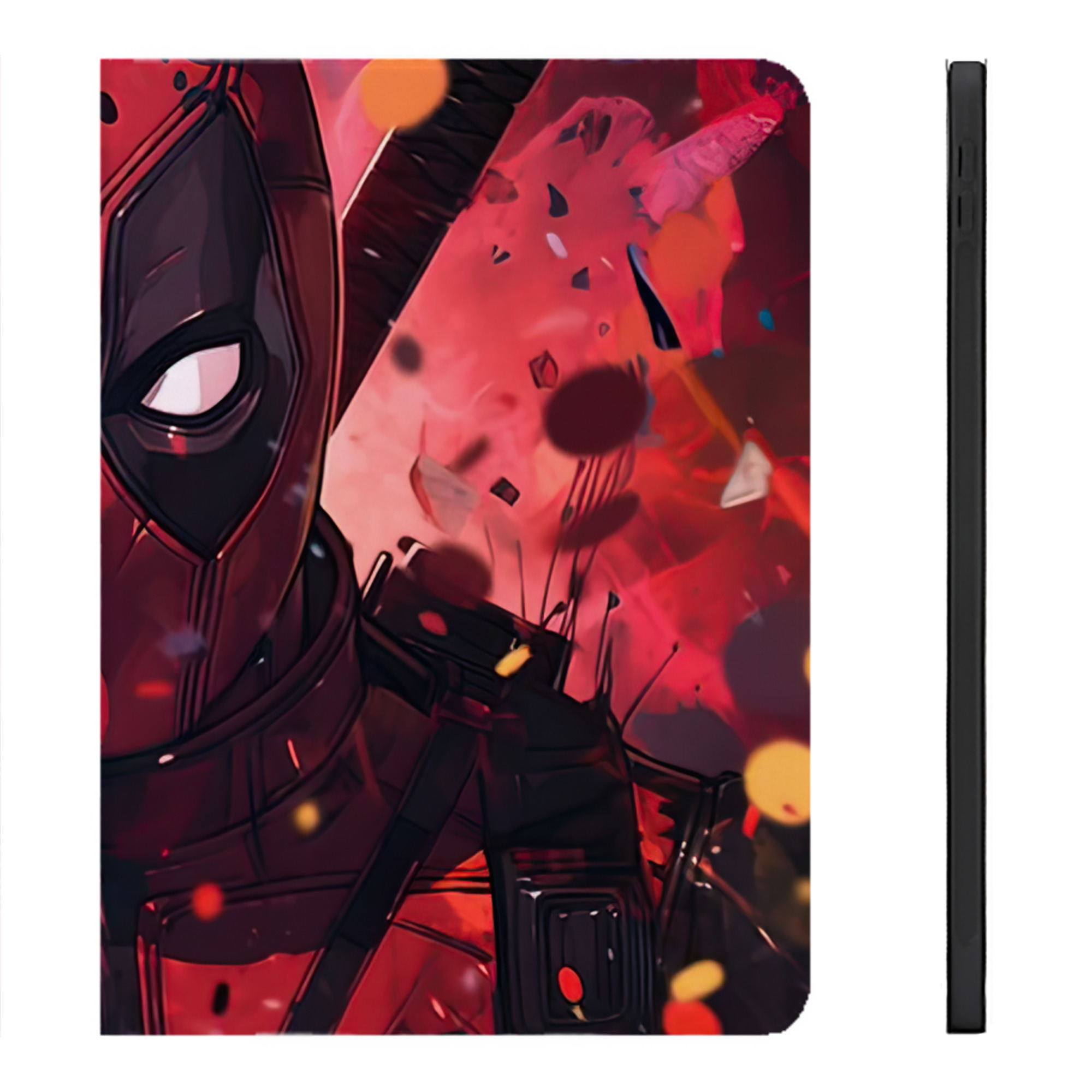 （画像用） Deadpool デッドプール IPadケース ペンホルダー付き ブックスタイルデザイン